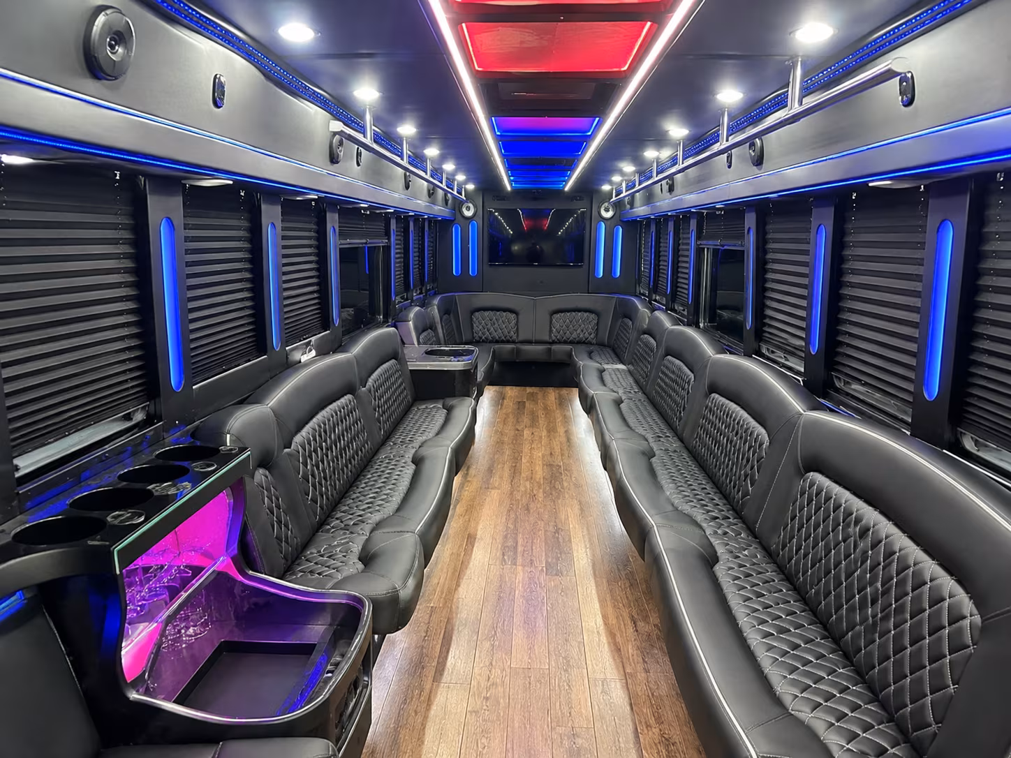 Oxnard Private Event Transportation party bus interior