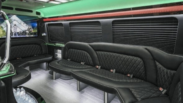 Interior of Charter Bus Company Ventura's 18 Passenger Party Bus in Ventura