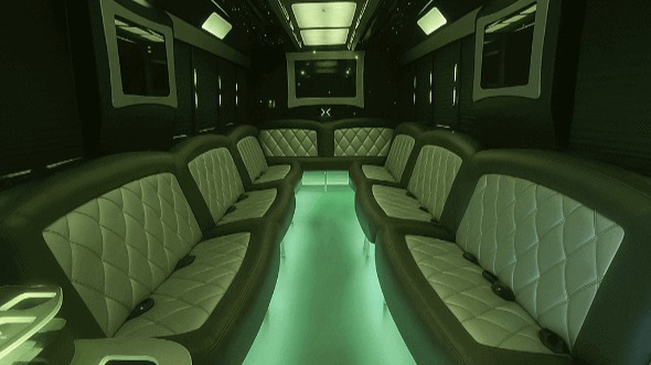 Interior of Charter Bus Company Santa Clarita's 20 Passenger Party Bus in Santa Clarita