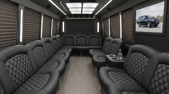 Interior of Charter Bus Company Thousand Oaks's 20 Passenger Party Bus in Thousand Oaks