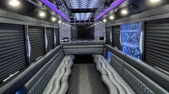 20 passenger party bus interior