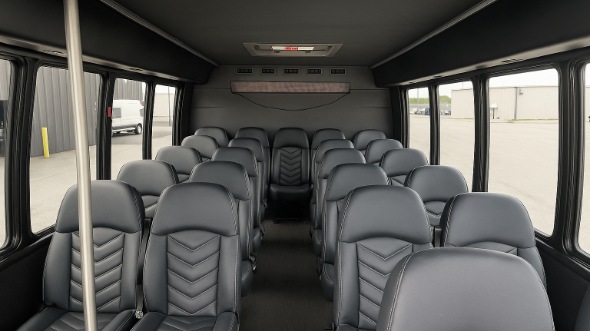 Interior of Charter Bus Company Oxnard's 25 Passenger Mini Bus in Oxnard