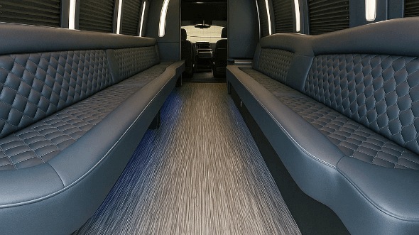 Interior of Oxnard Party Bus Company's 28 Passenger Party Bus in Oxnard