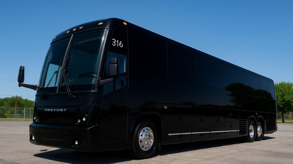 Exterior of Charter Bus Company Oxnard's 44 Passenger Charter Bus in Oxnard