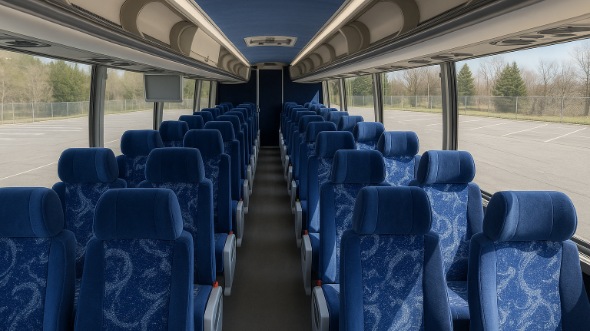 Interior of Charter Bus Company Oxnard's 45 Passenger Charter Bus in Oxnard