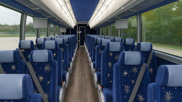 Interior of Charter Bus Company Oxnard's 47 Passenger Charter Bus in Oxnard