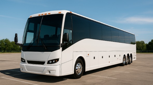 Exterior of Charter Bus Company Oxnard's 51 Passenger Charter Bus in Oxnard
