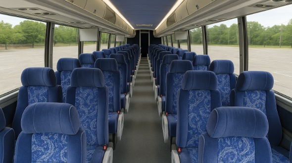 Interior of Charter Bus Company Oxnard's 54 Passenger Charter Bus in Oxnard