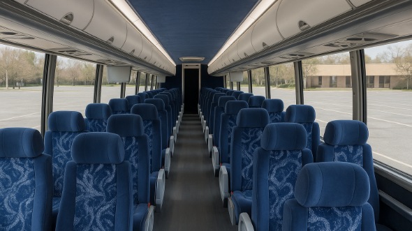 Interior of Charter Bus Company Oxnard's 56 Passenger Charter Bus in Oxnard