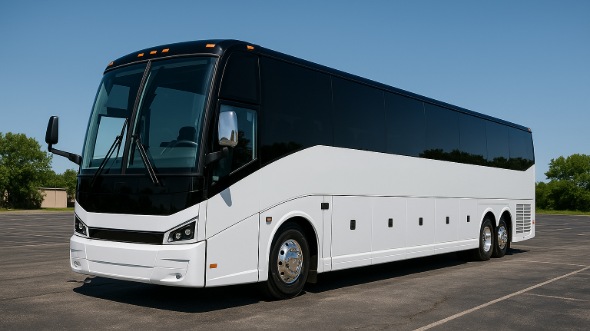 Exterior of Charter Bus Company Oxnard's 56 Passenger Charter Bus in Oxnard