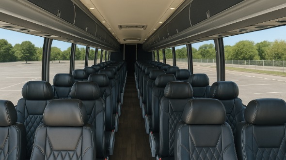 Interior of Charter Bus Company Oxnard's ADA Charter Bus in Oxnard