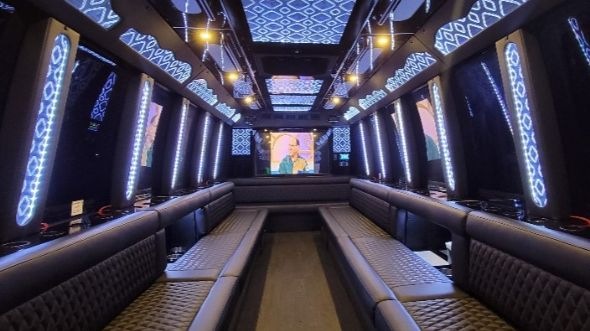 oxnard 50 passenger party bus inside